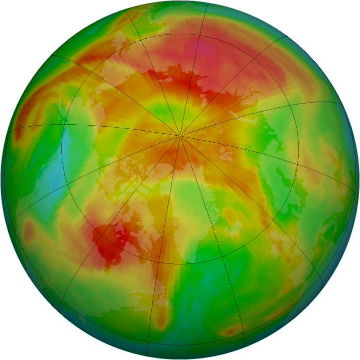 Arctic ozone map for 29 April 2004